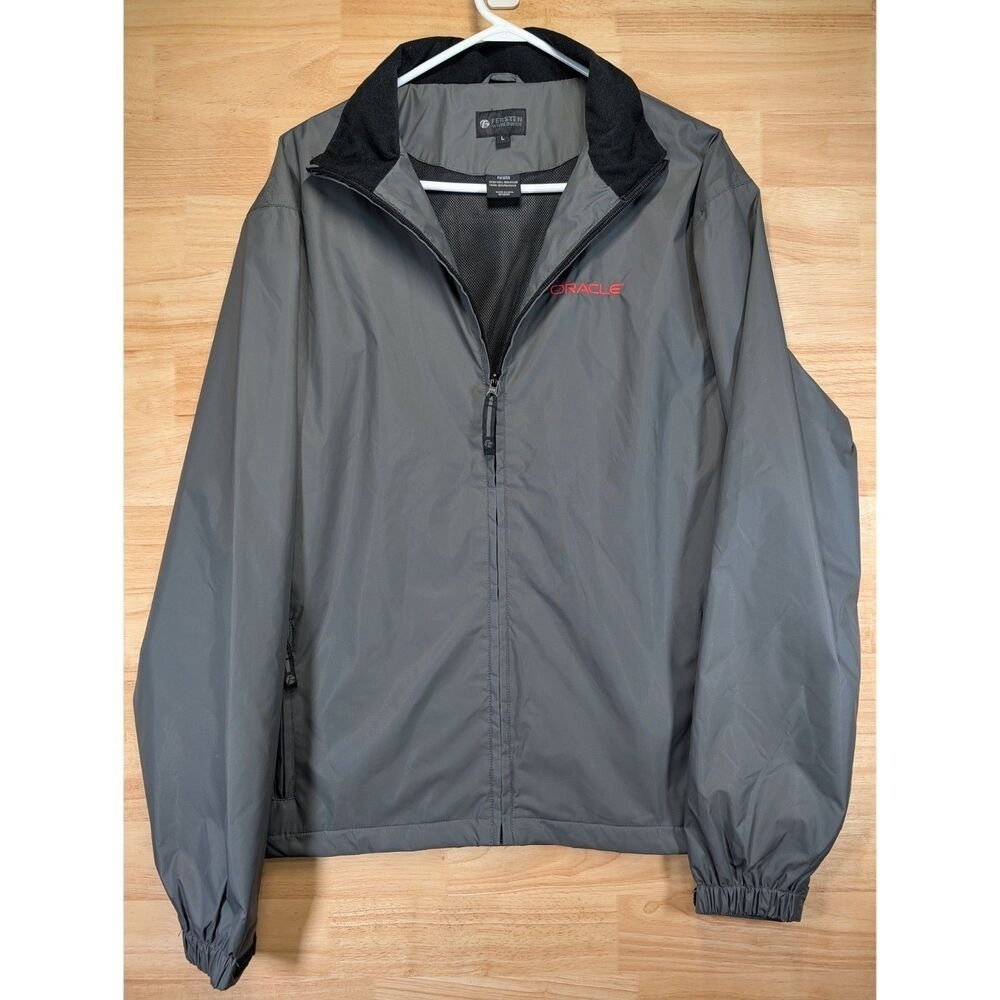 Fersten Worldwide Oracle Branded Jacket Rain Windbreaker‎ Grey Men's Size L